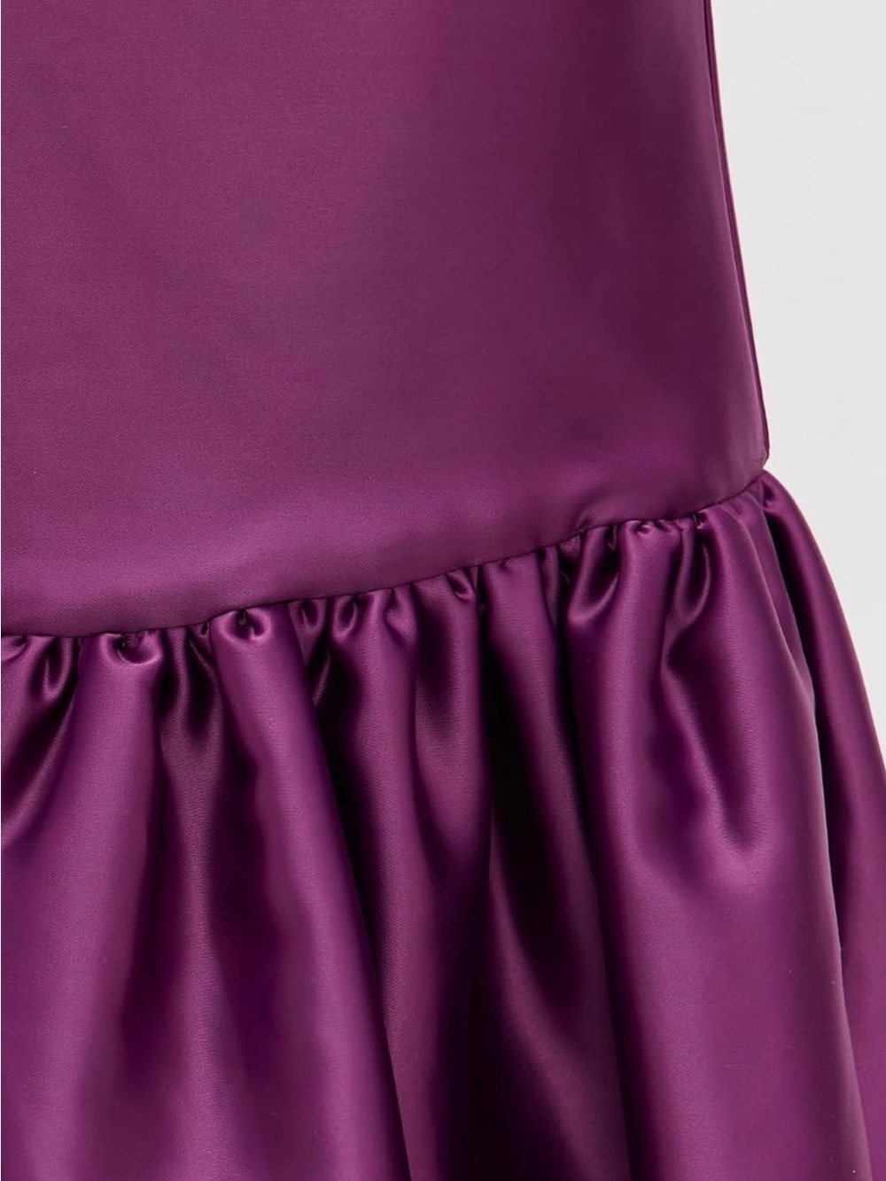 Caroline Constas Ruffle Hem Formal Gown - Amethyst/Purple Satin Midi - Picture 5 of 14